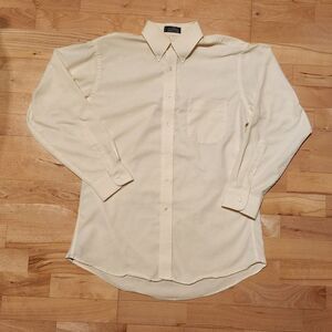 Stafford Wrinkle Free Oxford Button Down, Cream, Mens 16/33
